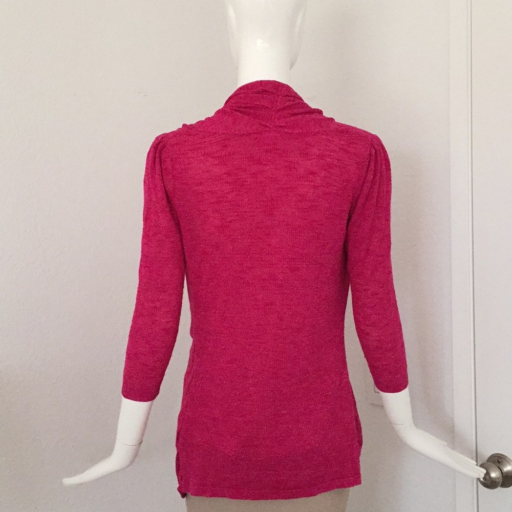 Anthropologie Fuchsia Linen Open Front Cardigan - image 6